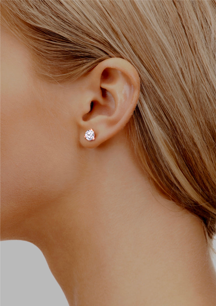 Martini Ice stud earrings | Rose Gold 0.75 carat lab grown diamonds