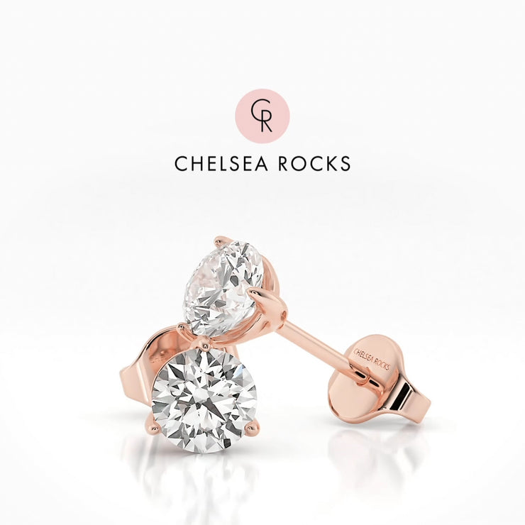 Martini Ice stud earrings - Rose Gold 0.5 carat lab grown diamonds